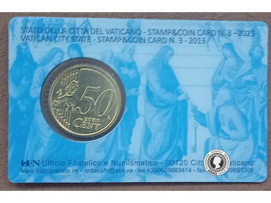 Zberateľská karta 50cent (2013) official coincard - INIZIO DEL PONTIFICATO DI PAPA FRANCESCO - Vatikán
