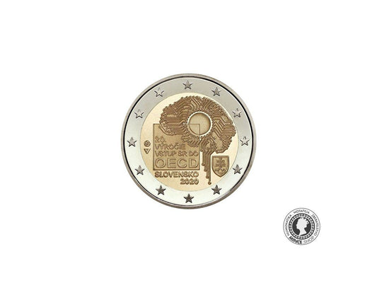 Slovensko UNC 2 euro 2020 - Vstup Slovenska do OECD - 20.výročie (v bubline)